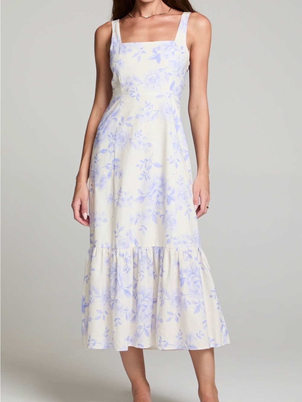 saltwater LUXE Lilith Midi Dress in Bluebell Blue Rose Floral SOLD OUT ONLINE XS